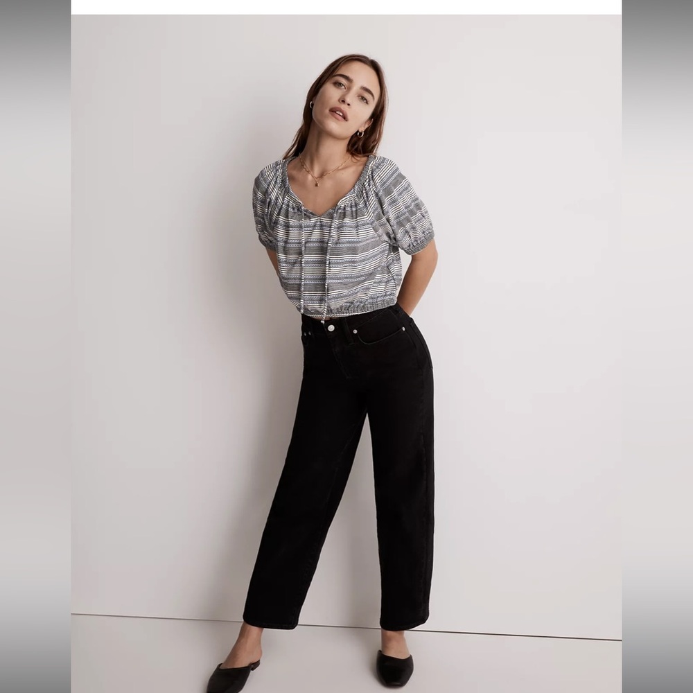 Madewell jacquard keyhole crop top size S
